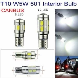 T10 501 W5W ERROR FREE CANBUS 6 & 10SMD LED XENON HID WHITE CAR SIDE LIGHT BULBS - Picture 1 of 11