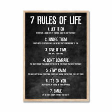 Rules of Life Motivational Poster Positive Quotes Office Room Wall Art Decor