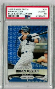 2015 Panini Prizm Brian Dozier Blue Baseball Prizm Gem Mint PSA 10 - Picture 1 of 2