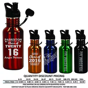 Borraccia Laurea Personalizzata Classe Laurea 2016 Regalo Acciaio Inox - Foto 1 di 12