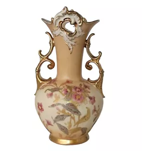 1800er ROBERT HANKE ÖSTERREICH HANDBEMALTE VASE SCHWERER GOLDAKZENT 10"X6" - Bild 1 von 12