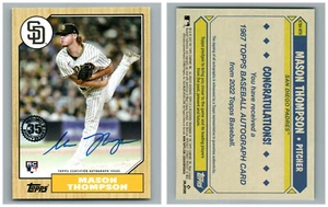 2022 TOPPS 1987 BASEBALL AUTO AUTOGRAPH ON CARD RC 87BA-MTH MASON THOMPSON - Picture 1 of 2