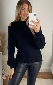 Black Cold Shoulder Jumper - Picture 1 of 4