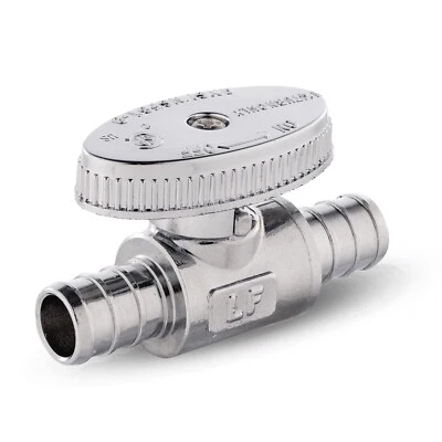 EFIELD 1/2"PEX x1/2"PEX Crimp Straight Stop Valve 1/4 Turn No Lead Free Shipping