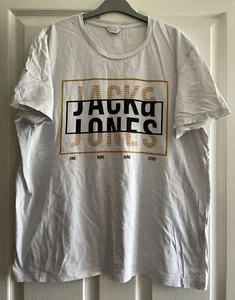 Jack & Jones Core Mens White, Black & Orange T-Shirt, Size XL. SW140 - Picture 1 of 7