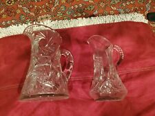 2 Exquisite Antique American Brilliant cut glass pitchers
