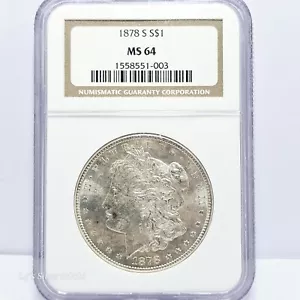 1878-S 1 $ MORGAN SILVER DOLLAR SAN FRANCISCO MINT NGC MS64 - Bild 1 von 4