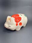 Vintage Shawnee Art Pottery Piggy Bank Ceramic Red Bow Smiley Pig