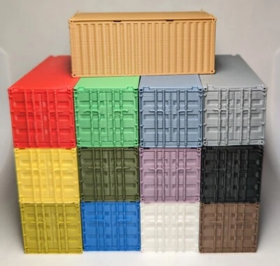 Set Lot - HO Scale 20' Ft Shipping Container - 1:87 Train Freight Car Stacking - Image 1 of 4