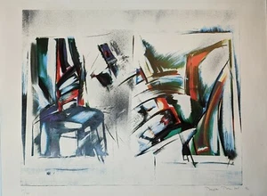 Madleine Mantel, Gastmahl, Siebdruck, handsigniert, nummeriert und datiert, 1990 - Bild 1 von 7