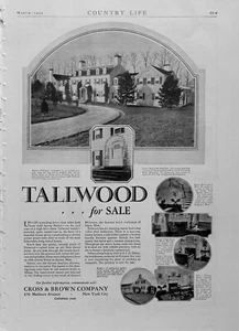1929 Real Estate Ad "Tallwood" Built By R. T. H. Halsey Cold Spring Harbor NY - Picture 1 of 1