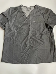Figs Scrub Top Herren XXL dunkelgrau meliert Kurzarm V-Ausschnitt - Bild 1 von 8
