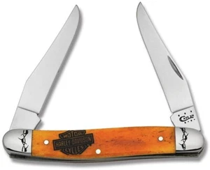 Case Harley-Davidson Persimmon Orange Bone Muskrat Folding Knife (52071) - Picture 1 of 2