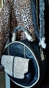♡♡♡ MIMCO BLACK / IVORY LARGE Leather bag + Dust Bag 30x9cm new ❤❤❤ - Picture 1 of 12