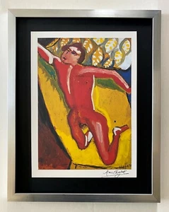 MARC CHAGALL | ORIGINAL VINTAGE 1975 PRINT | SIGNED | MOUNTED and FRAMED - Picture 1 of 3