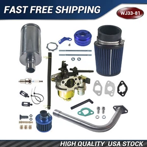 Carburetor Exhaust Pipe Blue For Predator 212cc 196cc 6.5Hp GX160 GX200 Go Kart - Picture 1 of 13