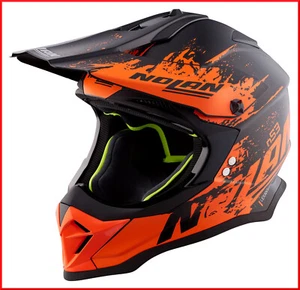 CASCO ENDURO CROSS OFF-ROAD MOTARD Nolan N53 Savannah 66 Flat Black orange - Foto 1 di 3