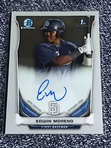 2014 Bowman Chrome Prospect Baseball #BCAP-EM Edwin Moreno AUTO - Picture 1 of 2