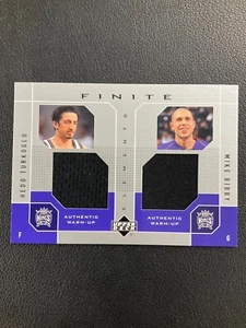 2002 Upper Deck Finite Hedo Turkoglu & Mike Bibby Dual Warm-Up Relics No Reserve - Picture 1 of 2