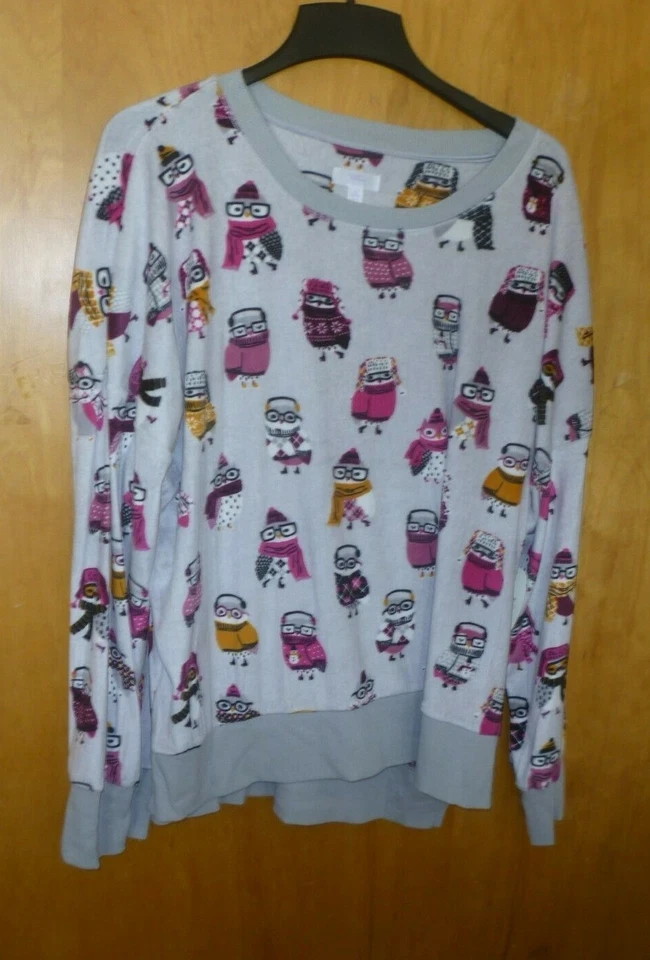 Secret Treasures Women's Plus Sleepwear Velour Long Sleeve Top Size 2x Gray