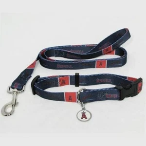 LA ANGELS MLB PET DOG COLLAR & LEASH & ID TAG Set (All Sizes) - Picture 1 of 1