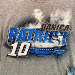 Danica Patrick Shirt Adult Small Gray Stewart Haas All Over Print Graphic NASCAR - Picture 1 of 9