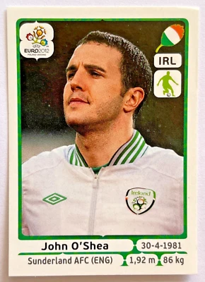 2012 UEFA EURO Poland-Ukraine Panini Sticker #349 JOHN O'SHEA IRELAND - Image 1 of 2