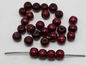 200 Red-Brown 10mm Round Wood Beads~Wooden Beads