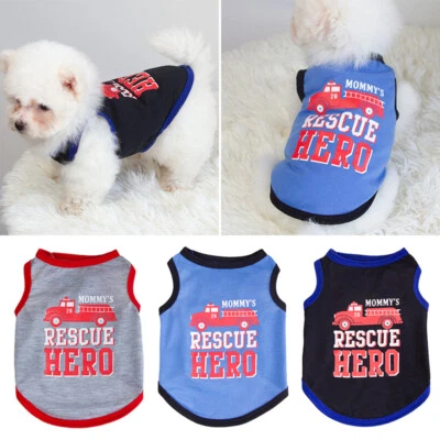 Print Pet Vest Sleeveless Summer Vest Cotton Dog Clothes Small Dogs T-shirts↔ - Image 1 of 4