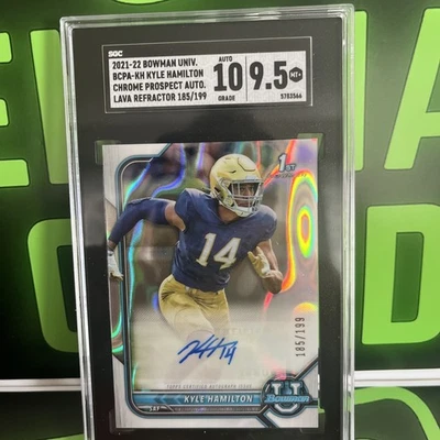 2021-22 Bowman - Bowman Chrome Prospect Auto Kyle Hamilton Lava /199 SGC 10/9.5! - Image 1 of 2