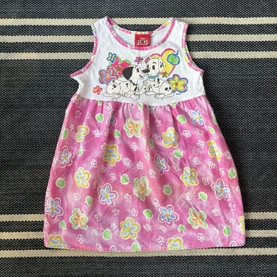 Vintage 90s 101 Dalmations Disney Youth Girls Size 5 Sleeveless Dress Cotton - Image 1 of 4