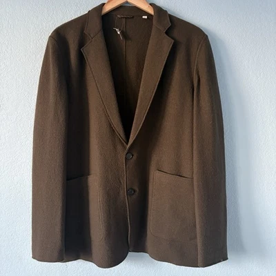 Nuevo sin etiquetas Abrigo Deportivo Billy Reid Hombres Talla 42R 100% Lana Hervida Virgen Marrón Italia Nuevo Foto 1 de 4