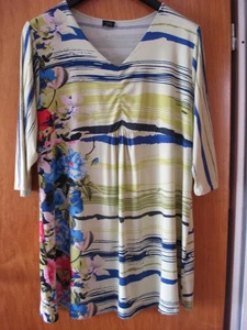 VIA MILANO Longshirt, Tunika, ¾ Arm, Gr. 52, bunt - Bild 1 von 2