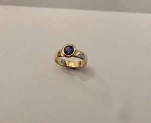 Anillo de 0,95 quilates sueño tanzanita AAAA 585 oro, hecho a mano, tallas 56,57 - Imagen 1 de 5