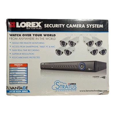 Lorex LH1896 960H 8CH DVR Surveillance Kit 1TB HDD & 8 IP66 700TV Cameras Cords - Image 1 of 4