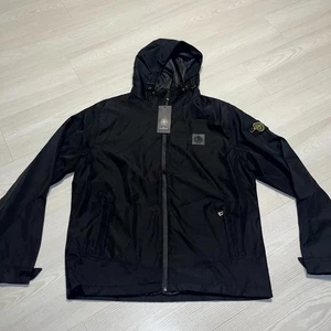 Stone Island Skin Touch Jacket Men 2XL Black Patch Logo Packable Full Zip Hooded - Picture 1 of 19