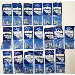 Tornillos para madera de cabeza plana ranurados Crown Bolt #8 X 3/4" 8 paquetes zinc plata lote de 19 - Imagen 1 de 3