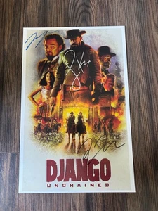 Poster film firmato DJANGO UNCHAINED 11x17 con certificato di autenticità - cimeli autentici - Foto 1 di 3