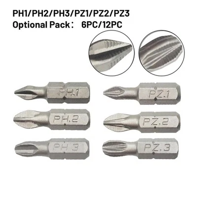 6/12pcs Screwdriver Bit Parts Replacement Wear Resistance 25mm Anti-Slip - Image 1 of 4