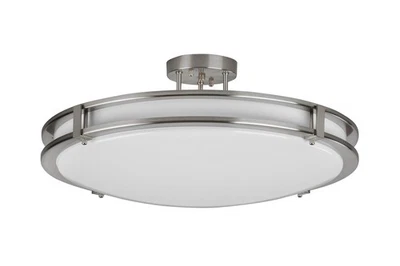 AFX CAC12L5AJUD Carlisle 12"W LED Semi-Flush Bowl Ceiling Fixture - Nickel - Image 1 of 4