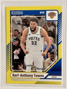 2024-25 Panini Donruss Basketball Karl Anthony Towns Yellow Flood SP Knicks - Picture 1 of 2