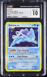 CGC 10 GEM MINT Suicune 2007 Secret Wonders 19/132 Holo SWIRL Pokemon Card - Picture 1 of 2