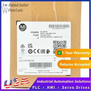 New 2022 AB 22A-D4P0N104 PowerFlex 4 1.5 kW 2 HP AC Drive 22AD4P0N104 - Picture 1 of 7
