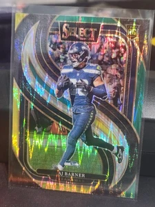 2024 Panini Select - Premier Level AJ Barner #103 Green & Yellow Shock Prizm - Picture 1 of 2