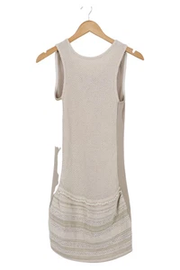 SEE U SOON abito estivo donna beige pizzo cotone taglia S boho abito midi - Foto 1 di 3