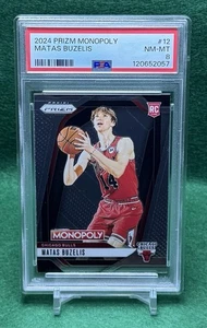 2024-25 Panini Prizm Monopoly Matas Buzelis Base Rookie #12 PSA NM-MT 8 - Picture 1 of 5