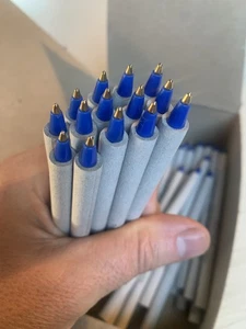 BIC Biro Stifte blaue Tinte Karton recycelter Einband Schreib Büro Stift Box mit 50 - Bild 1 von 9