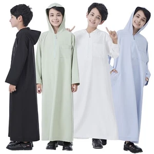 Nuevo vestido de caftán para niños musulmanes saudíes Ramadán niños Thobe Jubba Thoub - Imagen 1 de 28