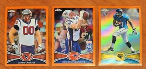 2012 TOPPS CHROME FOOTBALL ORANGE REFRACTOR COMPLETE UR SET TOM BRADY GRONKOWSKI