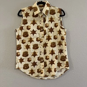 Insignia de Sheriff Adjunto del Oeste BarnFly de Colección Años 90 Sin Mangas Abotonada Talla S EVC - Imagen 1 de 5